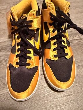 Nike Dunks High-Top Sneakers in Gold and Black